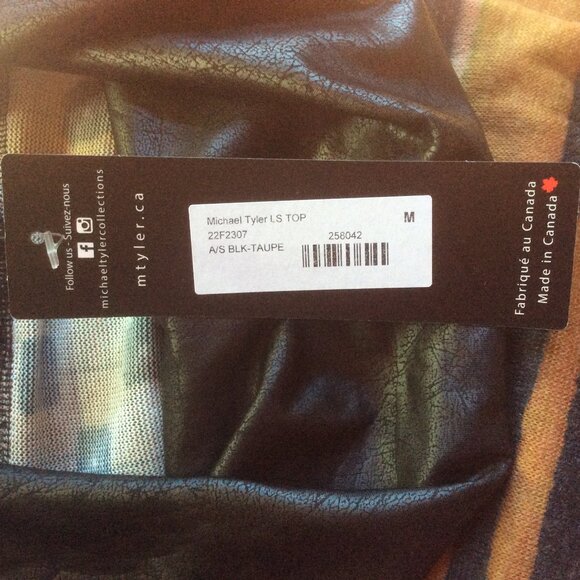 Michael Tyler Collections NWT Earth Tone Cowl Neck Boho Artsy Top Size Medium - Picture 4 of 6